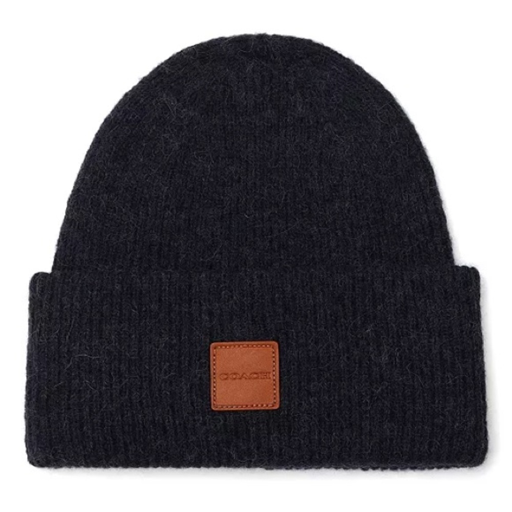 COACH Men's Leather Patch Bean Hat
